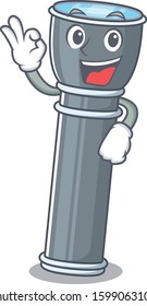 Flashlight Scroll mascot design making an Okay gesture