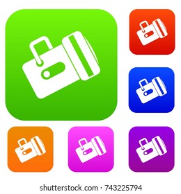 Flashlight set icon color in flat style isolated on white. Collection sings vector illustration