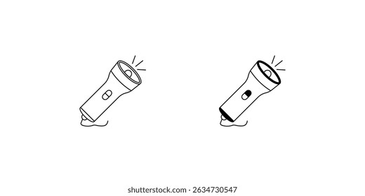 flashlight set icon with white background vector stock illustration