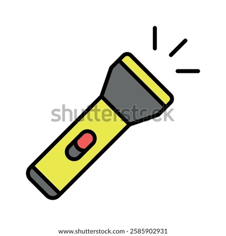 flashlight sign symbol vector flat icon
