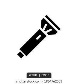 Flashlight Silhouette icon vector, illustration logo template in trendy style. Suitable for many purposes.