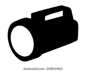 Flashlight silhouette vector art white background