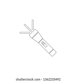 flashlight. simple flat vector icon illustration. outline line symbol - editable stroke