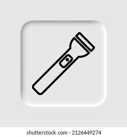 Flashlight simple icon vector. Flat desing. Neumorphism design.ai