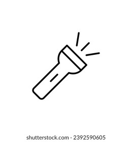 Flashlight Simple Minimalistic Outline Icon. Suitable for books, stores, shops. Editable stroke in minimalistic outline style. Symbol for design 