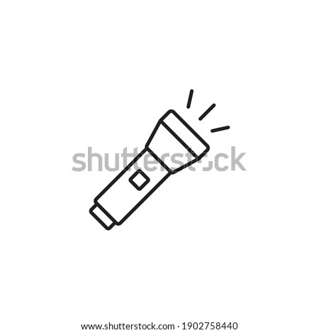 Flashlight simple thin line icon vector illustration