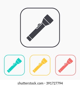 Flashlight simple vector icon color set