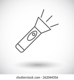 Flashlight. Single flat icon on white background. Vector illustration.