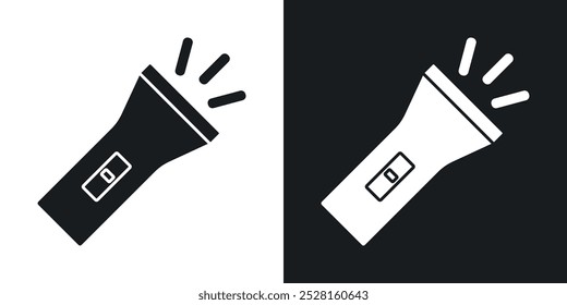 Flashlight solid vector icon pack