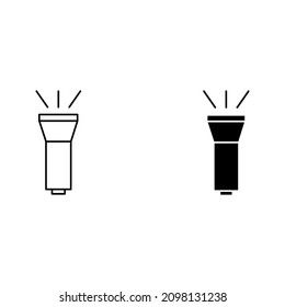 Flashlight symbol modern simple vector icon color editable