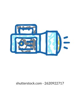 flashlight tool doodle icon sketch vector. flashlight tool sign. isolated symbol illustration