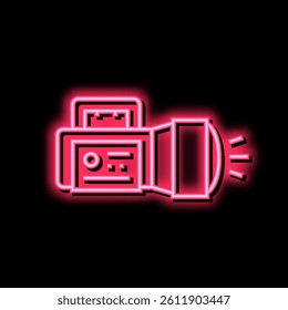 flashlight tool neon light sign vector. flashlight tool sign. isolated symbol illustration