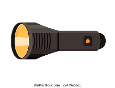 Ilustración de la mano de la antorcha de la linterna. Lámpara de diseño de linterna de luz de vector de bolsillo EPS 10