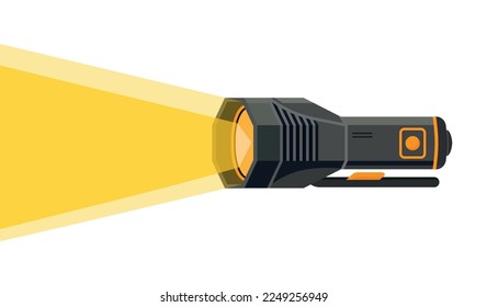 Flashlight torch hand illustration. Pocket vector light lamp lantern design torch EPS 10