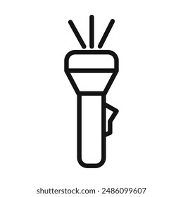 Flashlight torch icon mark in filled style