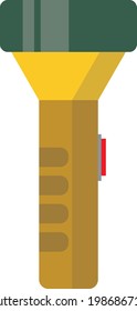 Flashlight. Travel item. Flat design.