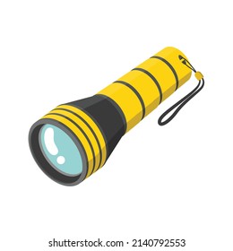 Flashlight in trendy flat design isolated vector on white background, objects  graphic design.