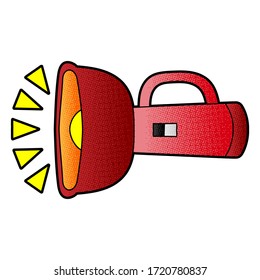 flashlight vector design. digital hand drawn. halftone texture
