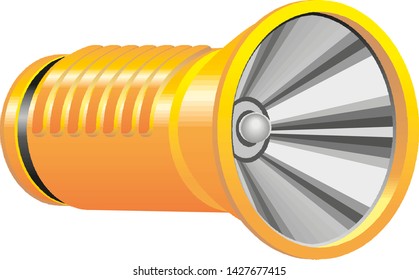 Flashlight vector flat material design isolated on white