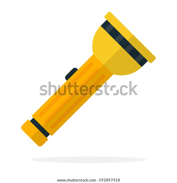 Flashlight Vector Flat Material Design Isolated Stock Vector (Royalty