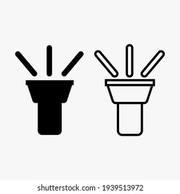 Flashlight vector icon. Flat flashlight sign design on white background.