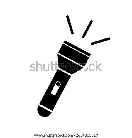 Flashlight Vector Icon Illustration Silhouette