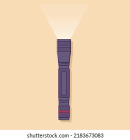 Flashlight Vector Icon Illustration. Torch Vector. Flat Cartoon Style Suitable for Web Landing Page, Banner, Flyer, Sticker, Wallpaper, Background