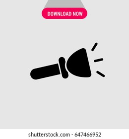 Flashlight Vector Icon, The implement with light symbol. Simple, modern flat vector illustration for mobile app, website or desktop app 