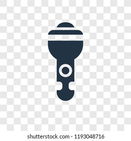 Flashlight vector icon isolated on transparent background, Flashlight transparency logo concept