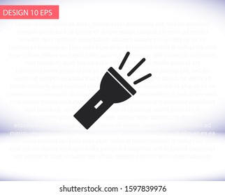 Flashlight vector icon , lorem ipsum Flat design