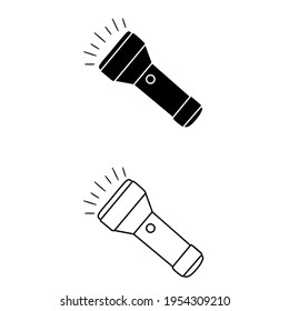 Flashlight vector icon set. light illustration sign collection. highlight symbol or logo.