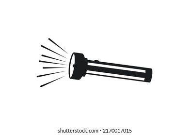 Flashlight vector icon. Flashlight silhouette
