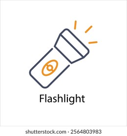 Flashlight Vector icon stock illustration