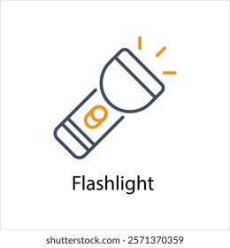 Flashlight Vector icon stock illustration