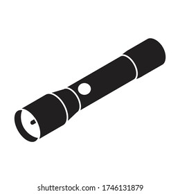 Flashlight vector icon.Black vector icon isolated on white background flashlight.