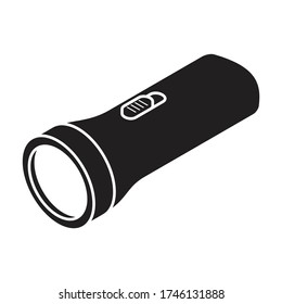 Flashlight vector icon.Black vector icon isolated on white background flashlight.