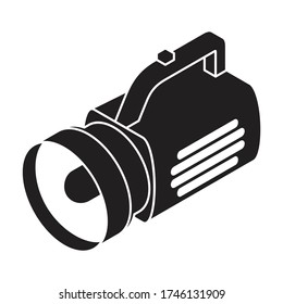 Icono de vector de linterna.Icono de vector negro aislado en linterna de fondo blanco.