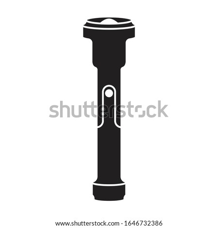 Flashlight vector icon.Black,simle vector icon isolated on white background flashlight .