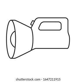 Flashlight vector icon.Outline,line vector icon isolated on white background flashlight .