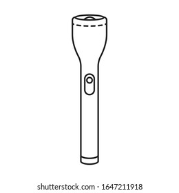 Icono vectorial de linterna.Contorno,icono vectorial de línea aislado en linterna de fondo blanco.