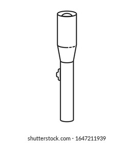 Flashlight vector icon.Outline,line vector icon isolated on white background flashlight .