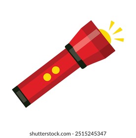 Ilustración vectorial de la linterna, aislado en un fondo blanco. Ideal para camping, al aire libre y diseños de emergencia.