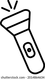 Flashlight Vector Line Icon Design
