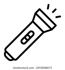 Flashlight Vector Line Icon Design