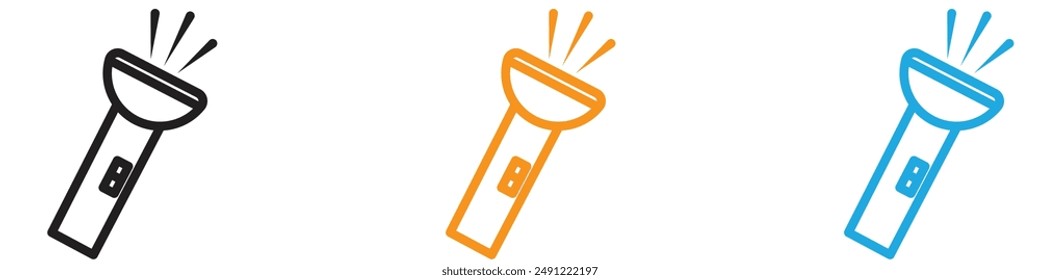 Flashlight vector logo set collection for web app ui