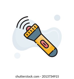 Flashlight vector outline filled icon style illustration. EPS 10 file 