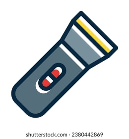 Flashlight Vector Thick Line Filled Dark Colors Icons For Personal And Commercial Use.
