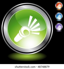Flashlight web button isolated on a background.