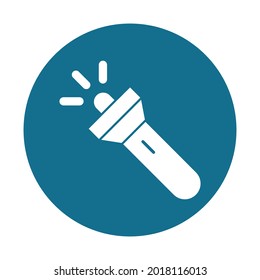 Glifo blanco de linterna con icono de vector de fondo de color que puede modificar o editar fácilmente 