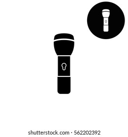 flashlight  - white vector icon